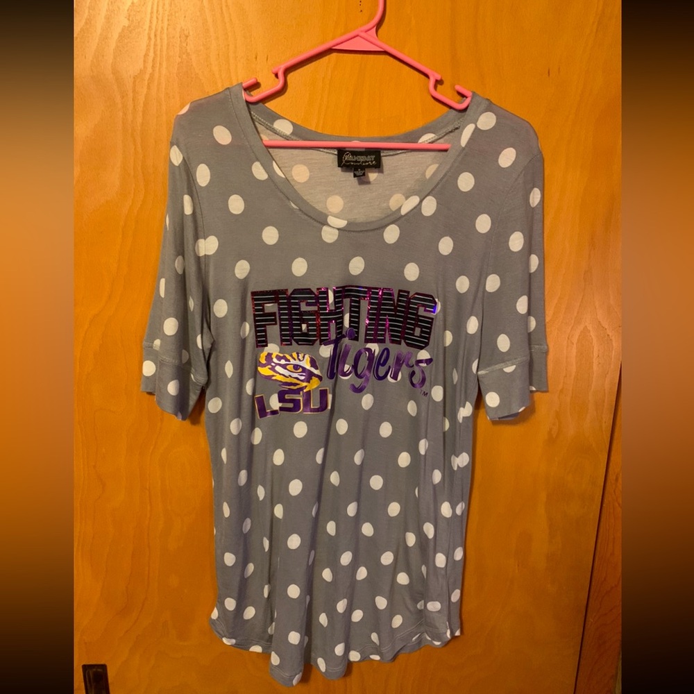 New Gameday couture LSU polka dot tee S